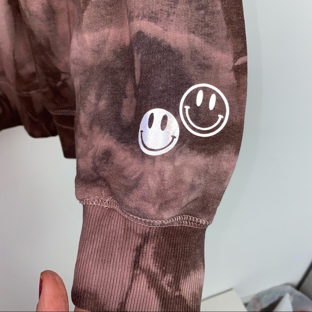 Upcycled Reflective Handmade Tie Dye Pullover Sweatshirt Womens Medium Pink - Picture 10 of 12